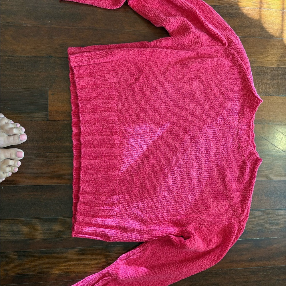 JCREW Chunky Fuchsia Sweater